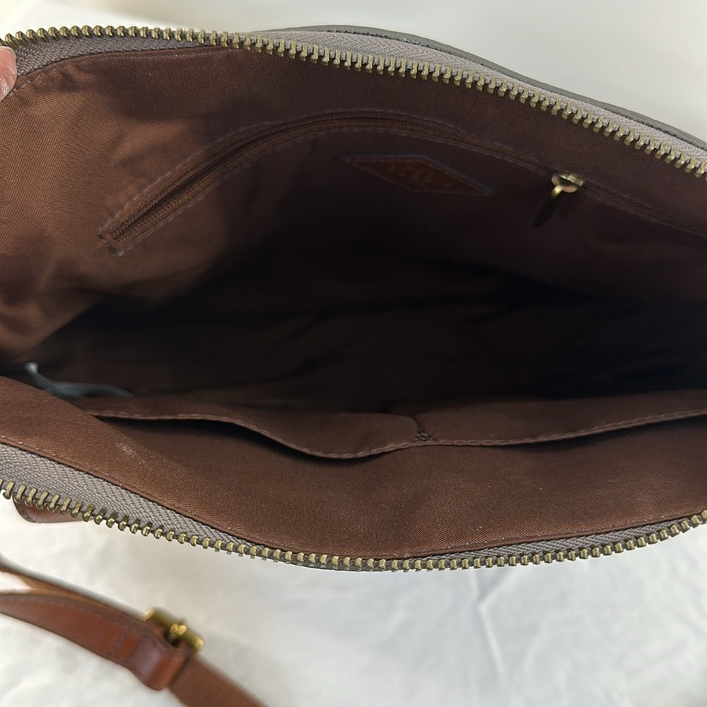 Fossil Two Tone Printed Design Leather Crossbody Bag - Picture 8 of 10